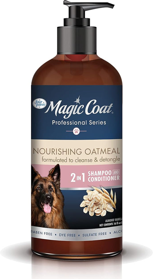 Four Paws Magic Coat Professional Series Nourishing Oatmeal 2 in 1 Dog Shampoo and Conditioner, 16 oz.