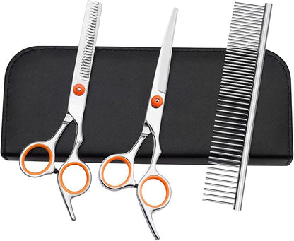 Dog Grooming Scissors Colorful Pet Trimming Scissors Set Professional Grooming Barber Scissors Kit 7 inch Stainless Steel Shears for Grooming and Hair Cutting