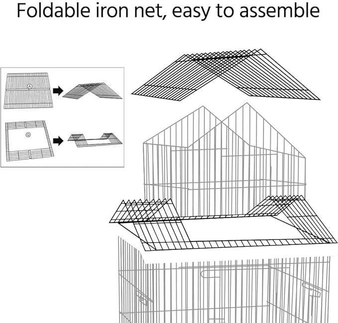 Yaheetech Budgie Cage 55-inch Rolling Standing Triple Roof Medium Parrot Cage Pet Bird Cage with Detachable Stand for Cockatiels Sun Parakeets Green-cheeked Conures Macaw