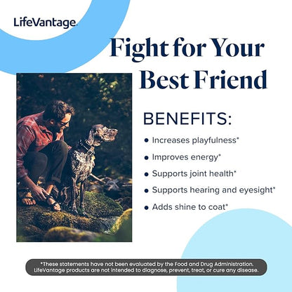 Petandim Dog Vitamins (30 Chewable Tablets), Antioxidants Reduce Oxidative Stress, Joint Supplement for Dogs, Skin and Coat Supplement, Omega-3 & Collagen for Dogs, Chicken + Bacon Flavor