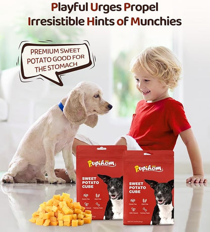 16OZ Sweet Potato Dog Training Treatsï¼_otato Cube Dog Training Treats Reward Snacks for Small Medium Large Dogsï¼ High Protein Dog Chewy Treats