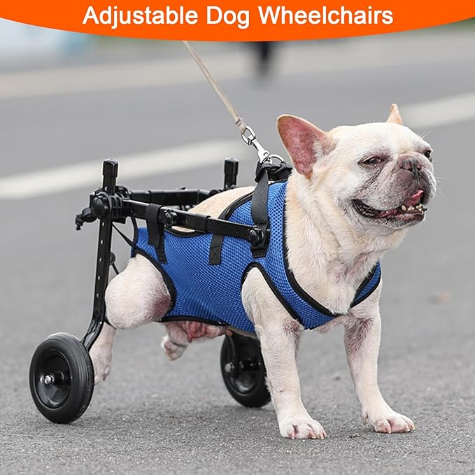 Dog Wheelchair for Back Legs,Adjustable Dog Wheelchairs with 2 Wheels,Dog Wheelchair Cart for Hip Support,Mobility Aids for Small Pets Hind Limbs(X-Small)