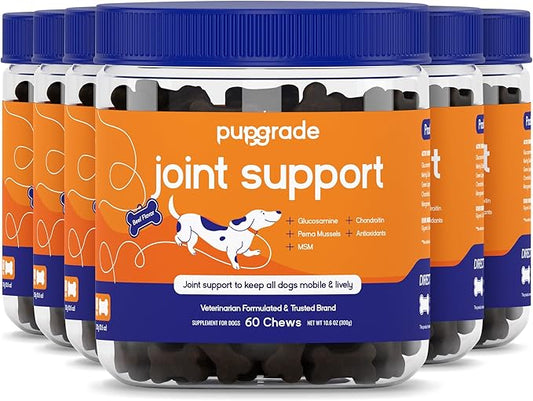 PupGrade Joint Support Supplement for Dogs - Natural Glucosamine Chondroitin with MSM - Hip & Joint Pain Relief - Recommended for Hip Dysplasia, Arthritis & Joint Disease - USA Tested - 360 Chews