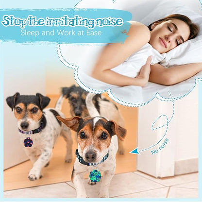 6 Pieces Dog Tag Holder Portable Pet ID Tag Soundless Dog Tag Silencer Bag Dog Tag Cover with Rings Quiet Dog Tag Bag Protector for Dogs Cats Pets (Summer Style)