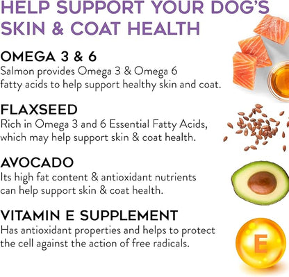 DOGSWELL Skin & Coat Soft & Chewy Dog Treats, Salmon, 14 oz. Pouch