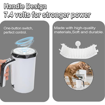 Dog Paw Cleaner, Washer with Soft Silicone Brush, Rechargeable Automatic Pet Paw Cleaner Cup for Small Medium Dogs and Cats