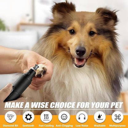 Faster Cooling Dog Nail Grinder Bit Sawtooth Head, Anti-Clogging Diamond Pet Nail Grinding Tip for 1/8" Dremel Rotary Tools & Many Brands for Small Medium Large & Anxious Dogs - SuperC 80#