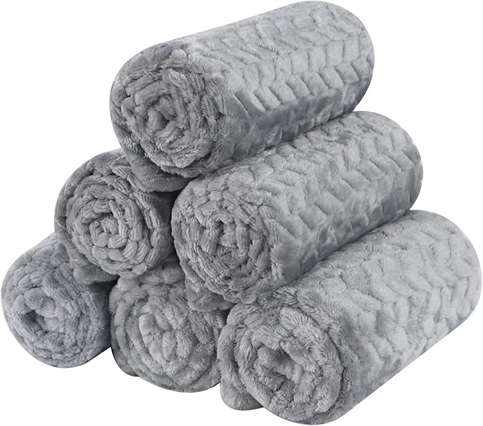 BVAGSS 6 Pack Small Dog Blanket, Super Soft Warm Pet Cover Blankets, Wheat Ears Print Puppy Fleece Flannel Blanket for Small Medium Dogs and Cats MW003