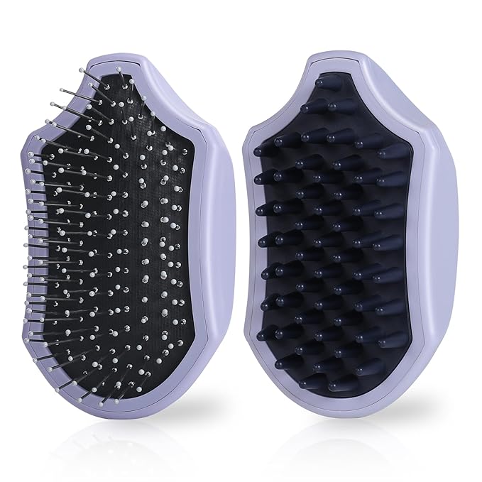 2PCS Dog Brush for Shedding and Bathing, Dog Grooming Tools Set for Short/Long Haired Dogs & Cats, Slicker Pin Hair Brush for Removing Loose Fur and Tangles, Soft Rubber Brush for Washing