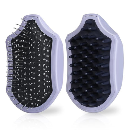 2PCS Dog Brush for Shedding and Bathing, Dog Grooming Tools Set for Short/Long Haired Dogs & Cats, Slicker Pin Hair Brush for Removing Loose Fur and Tangles, Soft Rubber Brush for Washing