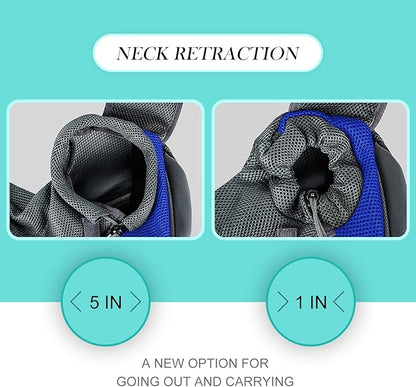 Dog Sling Carrier, Up to 5 lbs, Dog Papoose with Zipper Touch Pocket, Hand Free Breathable Mesh Puppy Carrier, Crossbody Satchel Dog Purse for Outdoor Travel, M, Blue