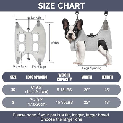 Dog Grooming Hammock, Dog Grooming Harness, Dog Nail Trimming Restraint, Dog Nail Clippers for Small Dogs,Grooming Hammock for Small Dogs, Pet Grooming Hammock (Extra Small)