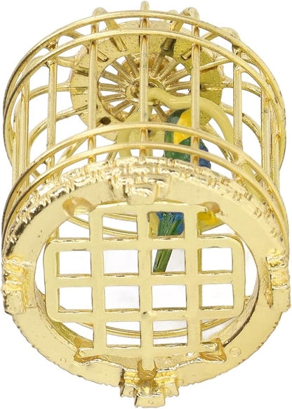 Bird Cage Decor, 1:12 Dollhouse Accessory Metal Small Bird Cage, 5.7x3.5x3.5cm Gold Mini Birdcage for 1/12 or 1/6 Scale Dollhouses