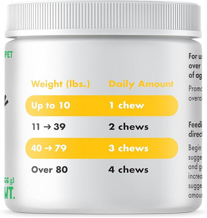 LEGITPET Turmeric Curcumin Hip & Joint Supplement for Dogs  Supports Mobility, Comfort & Overall Wellness  with Collagen & BioPerine  30 Chews