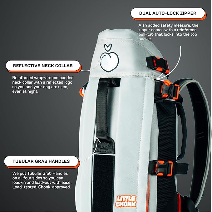 The Maxine One Small Dog Carrier Dog Backpack Carrier for Small Sized Breeds | Adjustable Front Facing Pet Carrier for Travel | Dog Hiking Backpack - Chonkcrete Gray