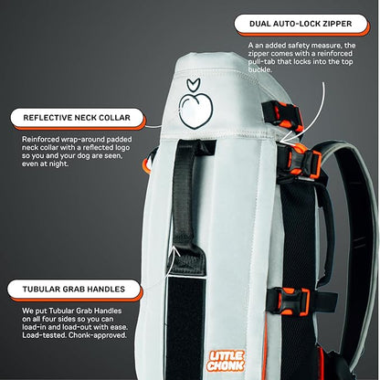 The Maxine One Small Dog Carrier Dog Backpack Carrier for Small Sized Breeds | Adjustable Front Facing Pet Carrier for Travel | Dog Hiking Backpack - Chonkcrete Gray