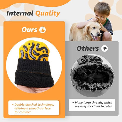 Reflective Dog Socks to Prevent Licking Paws, Dog Paw Protector, Hardwood Floors Anti Slip, Non Slip Dog Socks with Grippers, Dog Booties and Paw Protectors for Indoor Use - Size Small