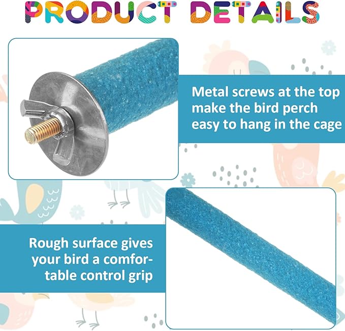 10 PCS Bird Perch Parrot Stand Wood Parrot Perch Stand Platform Natural Paw Grinding Stick Bird Cage Accessories for Budgies Cockatiels Cockatoo Conure Parakeet