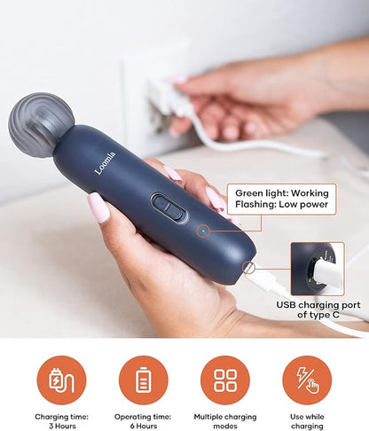 Loomla Dog Nail Grinder Upgraded - Professional 2 Speed Dog Nail Trimmers with Low Noise, USB Rechargeable Pet Nail Grinder, Paws Grooming and Smoothing for Dogs, Cats and Small Animals, Dark Blue