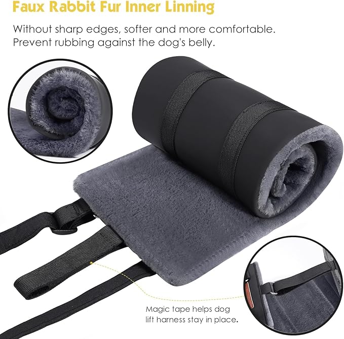 Dog Sling for Large Dogs Hind Leg Support, Magic Tape Dog Lift Harness, Soft Dog Support Harness for Back Legs, Hip Support Harness to Help Senior, Injured, Disabled and After ACL Surgery