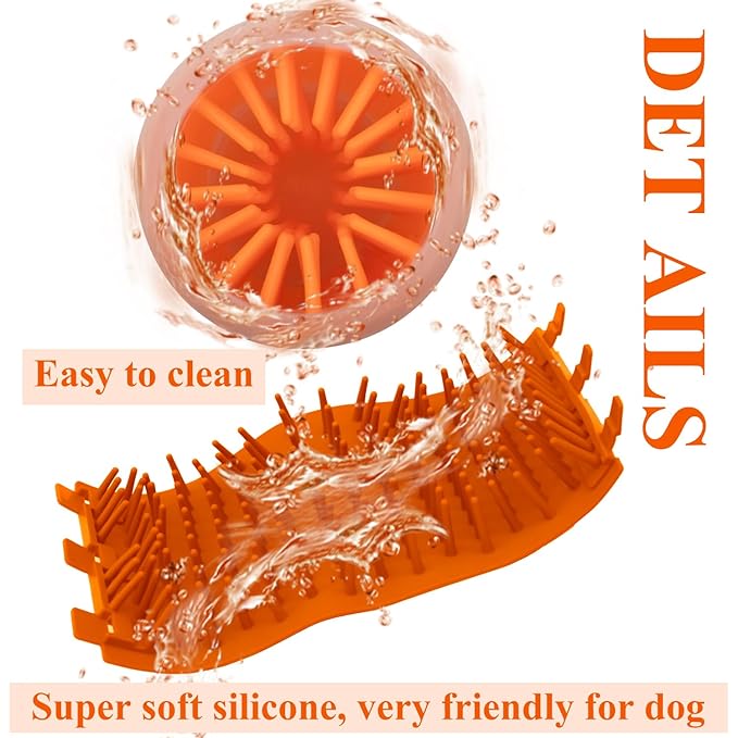 Dog Paw Cleaner Portable, Mudbuster Dog Paw Washer, Dog Foot Cleaner Cup Pet Cleaning Brush Feet Cleaner for Large Medium Breed Dogs, Orange