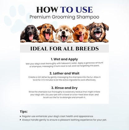 605Products - Natural Dog Shampoo for Itchy and Sensitive Skin, Puppy Shampoo and Odor Eliminator for Smelly Dogs and Puppies, Pet Shampoo and Deodorizer - Dog Bath Supplies (Blue Ribbon)