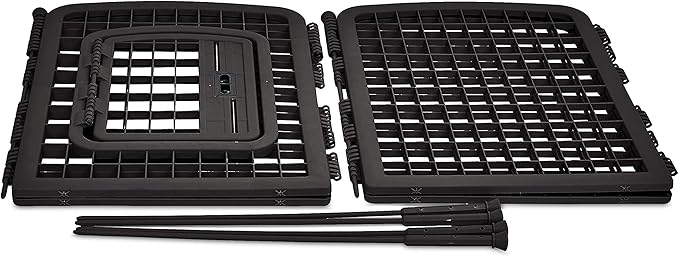 Amazon Basics 8-Panel Octagonal Plastic Pet Pen Fence Enclosure With Gate - 34 inches, Black