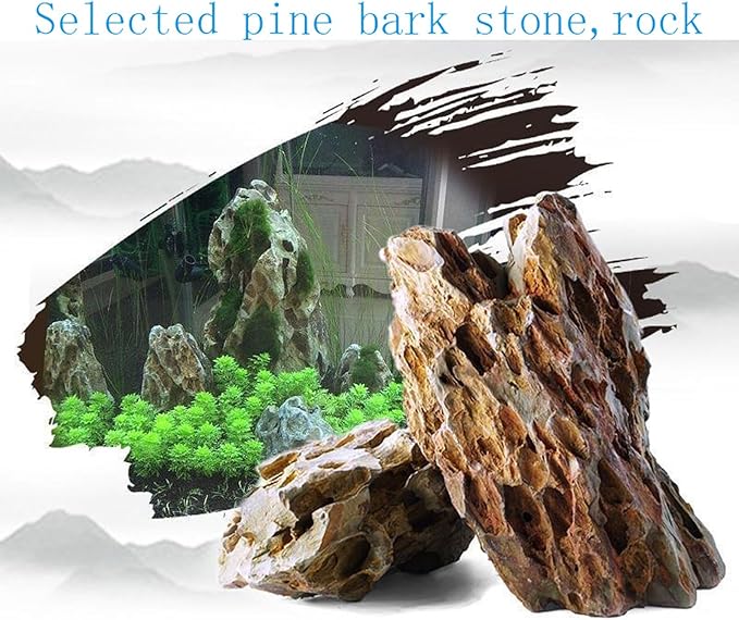 Dragon Stone Aquarium Scenic Stone Natural Porous Stone 2-10 Inch for Freshwater Tanks, Water Pours, Fish Tank Decoration (20lbs)
