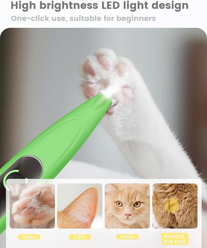 Dog Trimmer with LED Display, Ultra-Low Noise, Cordless Dog Clippers for Grooming Paws, Ears, Face, Rump