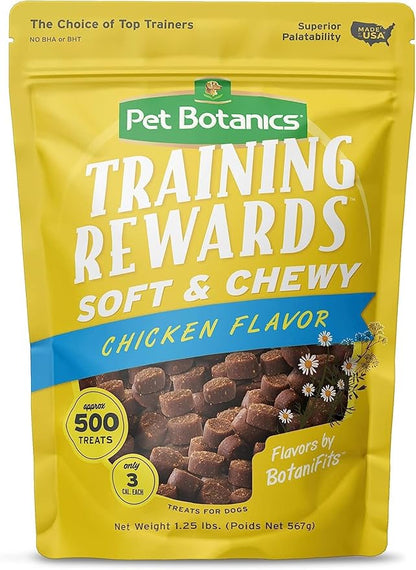 (3 Packs) Training Rewards Treats for Dogs, Speeds Up Learning Curve, No BHA, BHT, Ethoxyquin, Bacon, Beef, Chicken, 20 oz with 10ct pet Wipes
