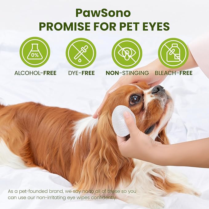 Eye Wipes for Dogs & Cats, Hypoallergenic Dog Eye Wipes Cleaner, Soothing Cleaning Grooming Pet Wipes Gently Remove Tear Stain, Eye Debris, Discharge, Mucus, Deodorizing, Unscent, 200 PCS