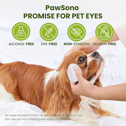 Eye Wipes for Dogs & Cats, Hypoallergenic Dog Eye Wipes Cleaner, Soothing Cleaning Grooming Pet Wipes Gently Remove Tear Stain, Eye Debris, Discharge, Mucus, Deodorizing, Unscent, 200 PCS