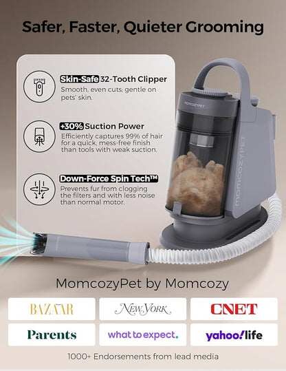 Dog Grooming Kit, FurEase Dog Grooming Vacuum with Dog Clippers for Grooming, 13000Pa Powerful Dog Vacuum for Shedding Grooming with 5 Pet Grooming Tools