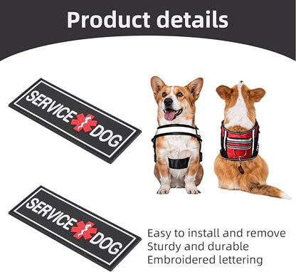 2Pcs Service Dog Patches for Harness, Removable Emotional Support Dog Vest Patches, Black in Training Dog Patch, Working Dog Applique Tactical Dog Equipment for Collar Leash (4_2'')