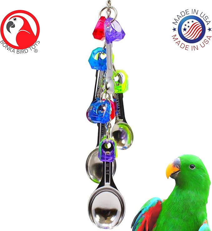 Bonka Bird Toys 1969 Spoon Delight Medium Large Parrot Bird Toy African Grey Parrot Amazon Conure and Similar Birds