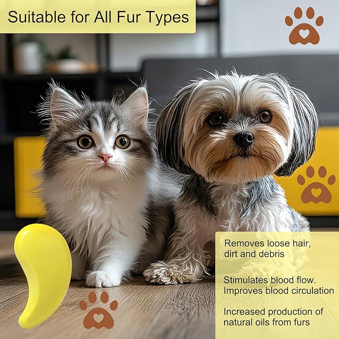 Puppy Brush, Soft Dog Brush for Grooming, Puppy Hair Remover Brush Comb, Grooming Tool for Poodles, Teddy, Yorkies, Maltese, Shih Tzu, Chihuahua, Yellow