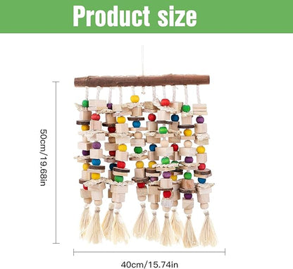 Large Bird Parrot Toys,Multicolored Natural Macaws Toy Bird Chewing Toy for Cokatoos African Grey and Large Medium Birds