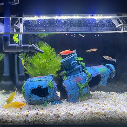 Aquarium Décor Thematic Ornaments - Submarine Fish Tank Decorations for Betta Hideout Caves