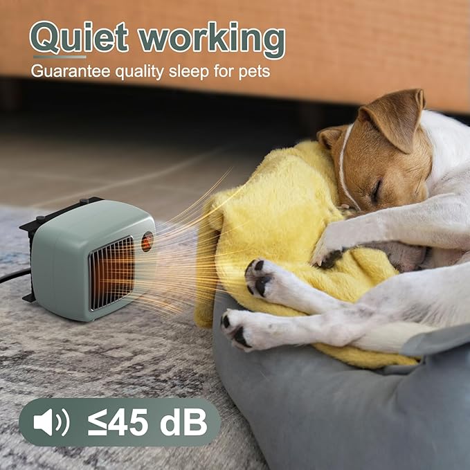 600W Dog House Heater,Anti-Bite Cord Heated Dog House,Wall-Mounted Dog Heater,Dog House Heater Outdoor Keep Your Pet Warm and Happy UL Tested for Safety (green)