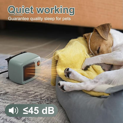 600W Dog House Heater,Anti-Bite Cord Heated Dog House,Wall-Mounted Dog Heater,Dog House Heater Outdoor Keep Your Pet Warm and Happy UL Tested for Safety (green)