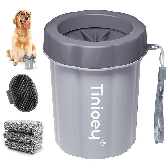 Dog Paw Cleaner for Medium Dogs (with 3 Absorbent Towels), Dog Paw Washer, Muddy Paw Cleaner, Pet Foot Cleaner