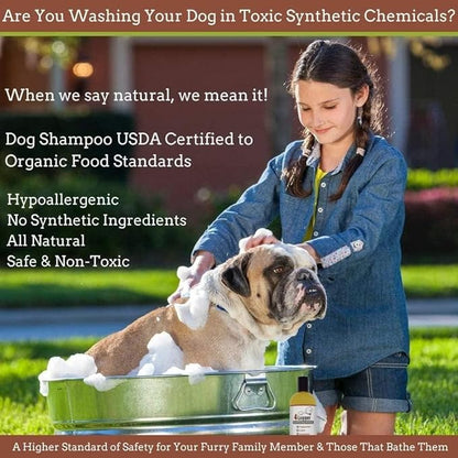 Organic Dog Shampoo and Conditioner USDA Certified - All Natural Concentrated Cedar Dog Shampoo with Peppermint, and Eucalyptus - Dog Shampoo for Itchy Skin - Dog Shampoo for Smelly Dogs 16 oz