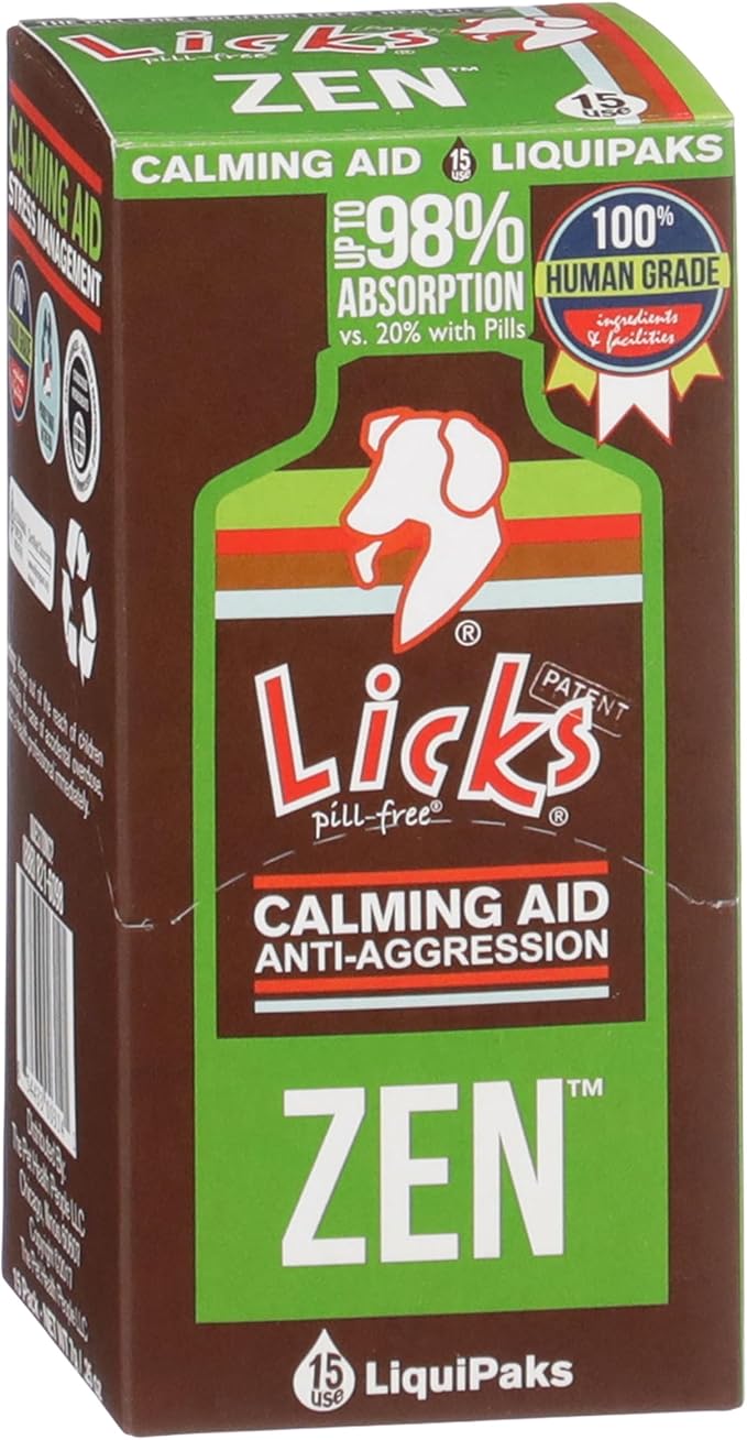 Licks Dog Zen Calming Aid Supplements - 15-use (Roasted Chicken Flavor)