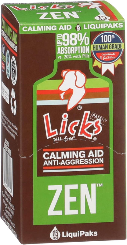 Licks Dog Zen Calming Aid Supplements - 15-use (Roasted Chicken Flavor)