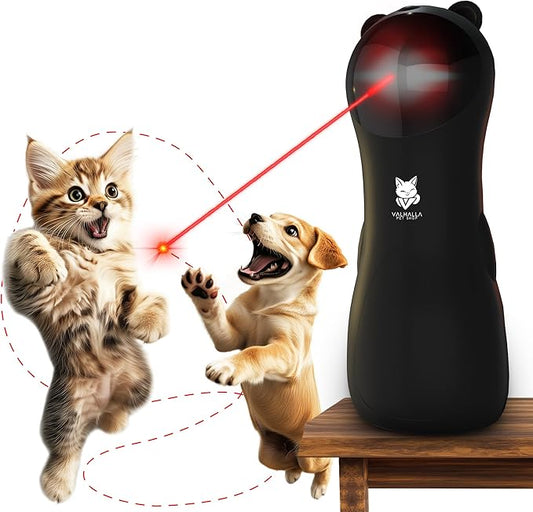 Automatic Cat Laser Toy, Interactive Laser Cat Dog Toys, Indoor Cat Toys, Rare 2025 Black Model, Multiple Trajectories, High & Low Speed for Cats Dogs & Kittens, USA Retailer
