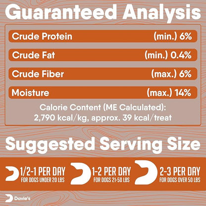 Davie's Sweet Potato Dog Treats Training - Bite Size Dog Treats for Small or Large Dogs, Dog Training Treats, Healthy Dog Treats Made in USA Only, Grain Free, Vegetarian Alternative to Rawhide Chews