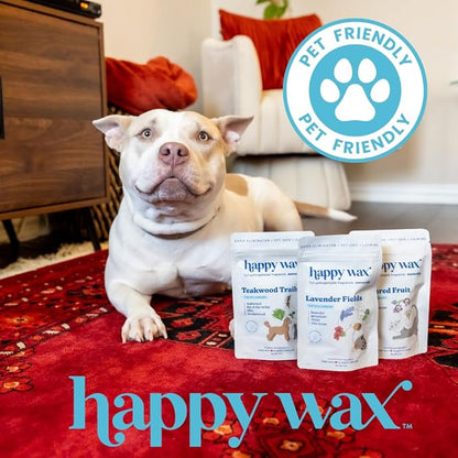 Happy Wax Lavender Fields Scented Wax Melts for Dog Owners – Odor Eliminating, Calming, Pet-Safe, Non-Toxic, Dye-Free, Perfect for Use with Wax Warmers - 4 oz Pouch