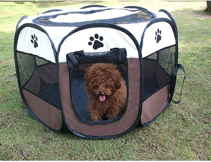 BODISEINT Portable Pet Playpen, Dog Playpen Foldable Pet Exercise Pen Tents Dog Kennel House Playground for Puppy Dog Yorkie Cat Bunny Indoor Outdoor Travel Camping Use