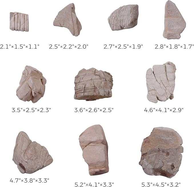 2-4 Inches Natural Pagoda Rock 10 PCS Aquarium Rocks for Aquascaping, Aquarium Landscaping, Terrariums, Fish Tank Decoration, Vivariums, Paludarium, Reptile and Amphibian Enclosures