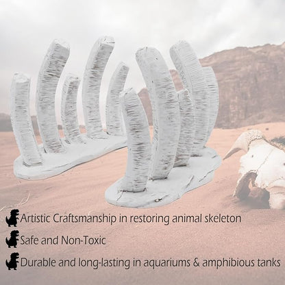 Skull Fish Tank Decorations Dinosaur Bones Snake Hideout Cave Animal Reptile Ornament Halloween Décor for Terrarium Aquarium Large Betta Tarantula Decor